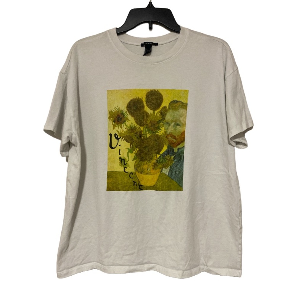 Forever 21 Short Sleeve Van Gough Graphic Tee Basic T-Shirt - Size XL